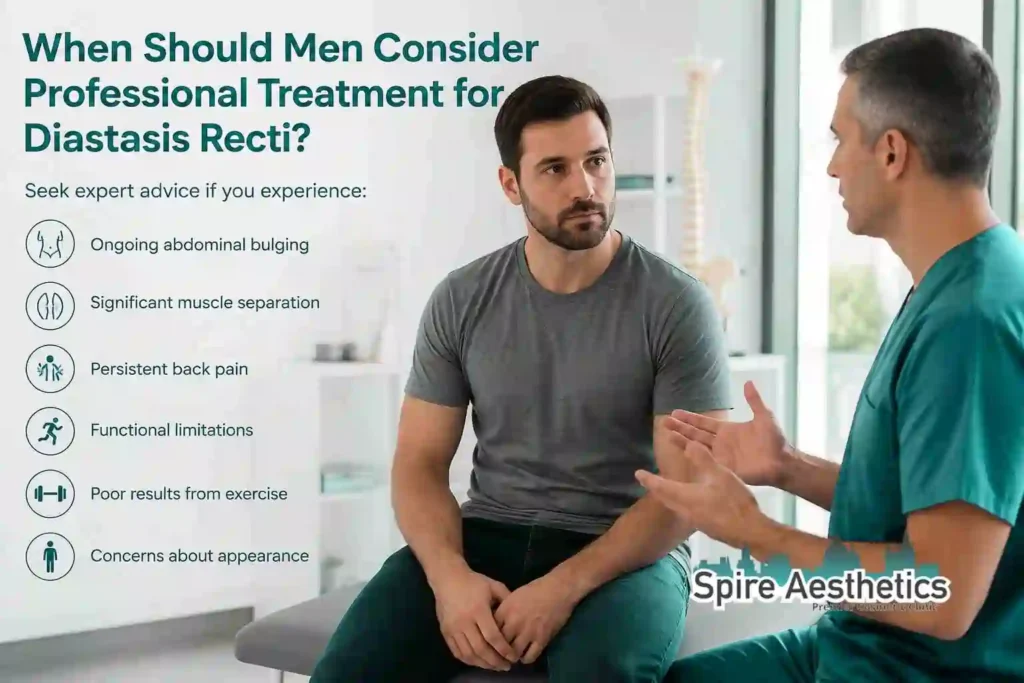 When Should Men Consider Professional Treatment for Diastasis Recti Salisbury?